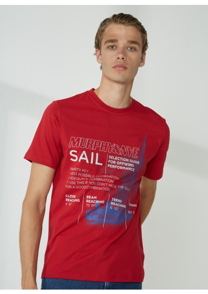 Bisiklet Yaka Düz Kırmızı Erkek T-Shirt Rıg T-Shırt fırsatları
