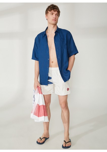 Beyaz Erkek Şort Mayo Burgee Short