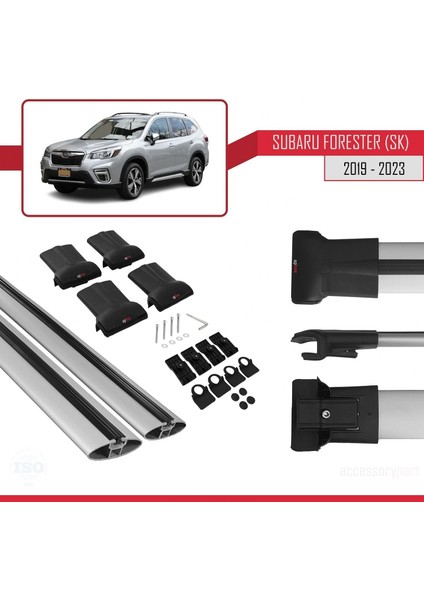 Subaru Forester (Sk) 2019 ve Sonrası ile Uyumlu Fly Model Ara Atkı Tavan Barı Gri indirimleri