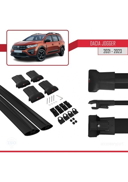 Dacia Jogger 2021 ve Sonrası ile Uyumlu Fly Model Ara Atkı Tavan Barı Siyah