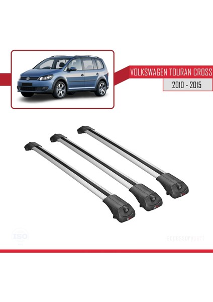 Volkswagen Touran 2010-2015 Arası ile Uyumlu Ace-1 Ara Atkı Tavan Barı Gri 3 Adet Bar modelleri