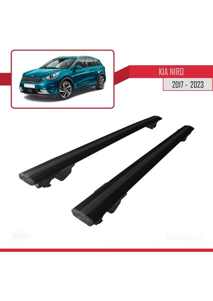 Kia Niro (De) 2017 ve Sonrası ile Uyumlu Hook Model Anahtar Kilitli Ara Atkı Tavan Barı Siyah modelleri