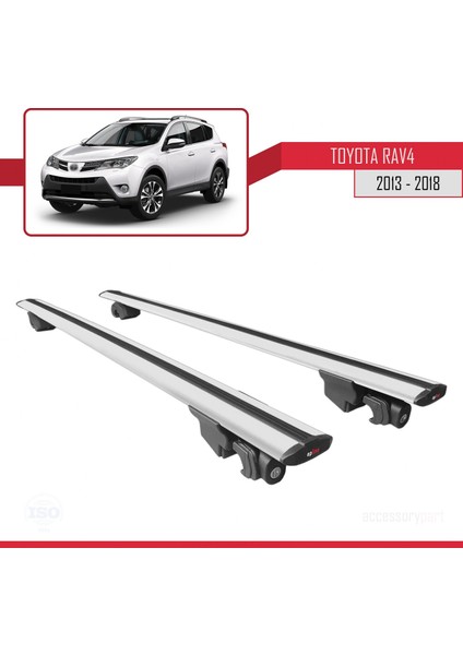 Toyota Rav4 2013-2018 Arası ile Uyumlu Hook Model Anahtar Kilitli Ara Atkı Tavan Barı Gri fırsatları