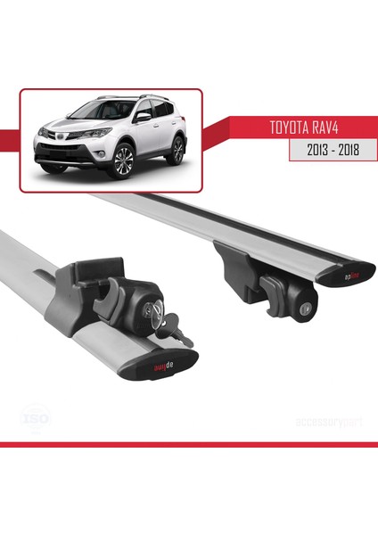 Toyota Rav4 2013-2018 Arası ile Uyumlu Hook Model Anahtar Kilitli Ara Atkı Tavan Barı Gri indirimleri