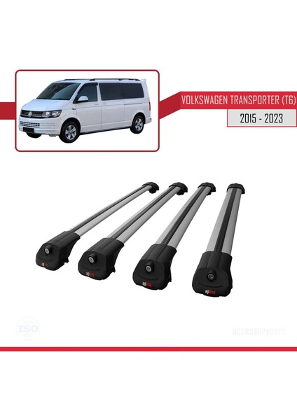 Volkswagen Transporter (T6) 2015 ve Sonrası ile Uyumlu Ace-1 Ara Atkı Tavan Barı Gri 4 Adet Bar