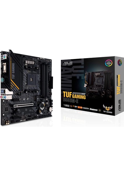 Asus Tuf Gaming B550M-E Amd B550 Am4 Ddr4 4800 Dp HDMI VGA Çift M2 Usb3.2 Aura Rgb Matx 128GB'A Kadar Ram Desteği