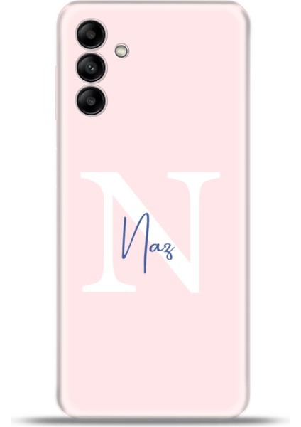 Samsung Galaxy A04S Kılıf Silikon Esnek Kamera Koruma Kişiye Özel Isim Harf Zao Pembe - N
