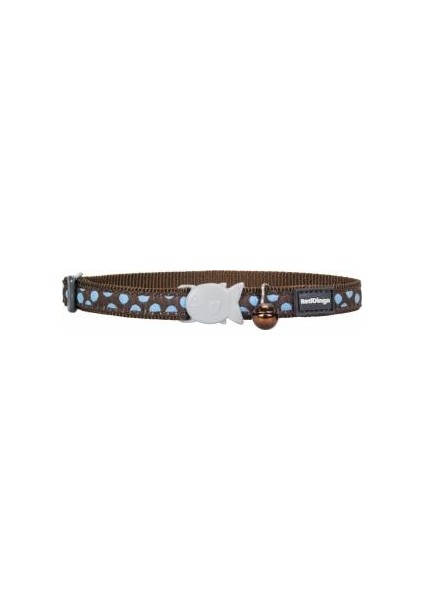 Kahverengi Üzerine Mavi Benekli Ked Boyun Tasması 12MM / 20-32 cm