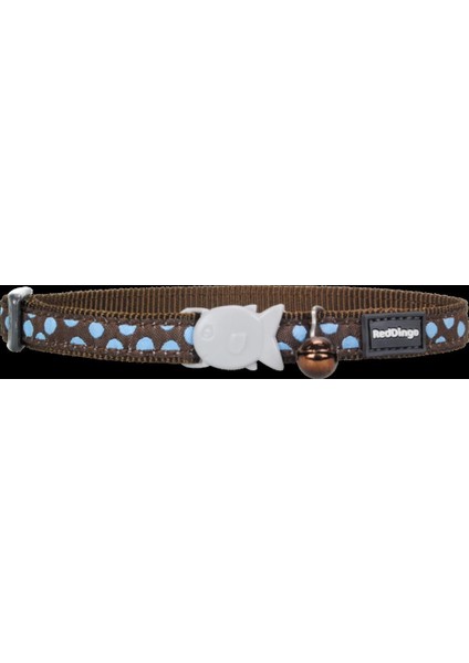 Kahverengi Üzerine Mavi Benekli Ked Boyun Tasması 12MM / 20-32 cm