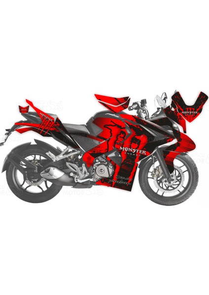 Bajaj Pulsar RS 200 Monster Energy Design Kırmızı