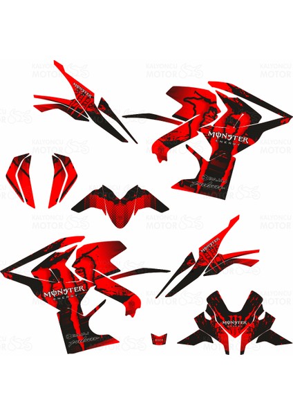 Bajaj Pulsar RS 200 Monster Energy Design Kırmızı fiyatları