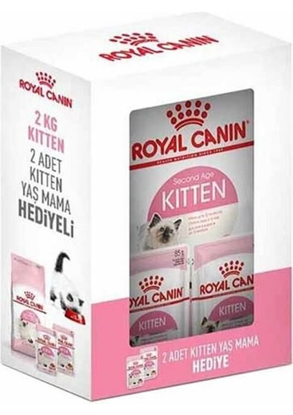 Kitten Yavru Kedi Maması 2 kg 2 Adet Royal Canin Kitten Yaş Mama Hediyeli