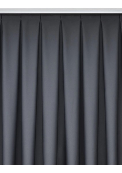 Lüx Saten Blackout Karartma Güneşlik Perde Yüksek li Düz Pilesiz - Antrasit modelleri