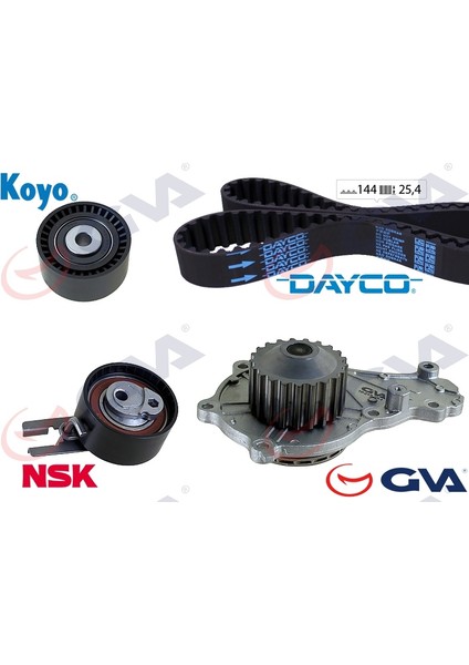 59WPK4312D Devirdaimli Eksantrik Gergi Kiti 144X254 P206-207-307-BIPPER-C2-C3-NEMO-FIESTA V 1.4hdı-Tdcı 02