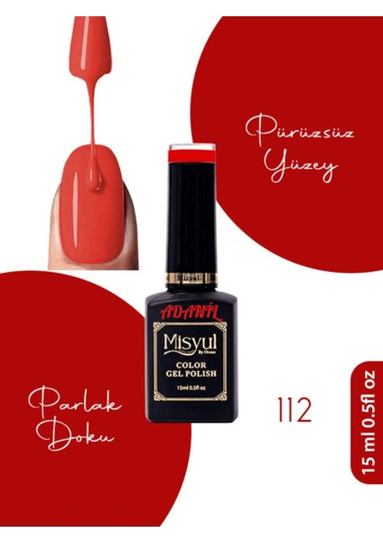 15 ml Misyul Profesyonel Koyu Kırmızı Kalıcı Oje MIS-112