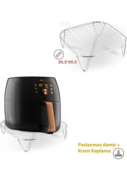 Xxl Airfryer Stant Altlık ve Izgara Teli Airfryer Aksesuar