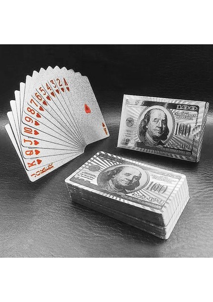Silver Dolar Iskambil Kağıdı Plastik Su Geçirmez Oyun Kağıdı CIN383SLV