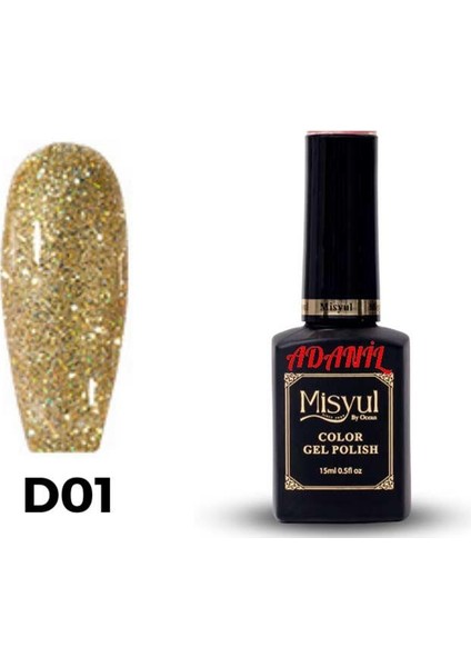 Misyul Altın Disko Işıkta Parlayan Kalıcı Oje D01