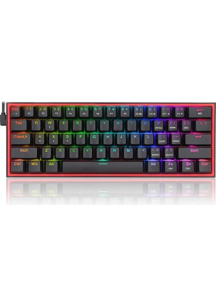 K617-RGB Fızz Rgb %60 Kablolu Mekanik Klavye, Türkçe, Red Switch, Siyah