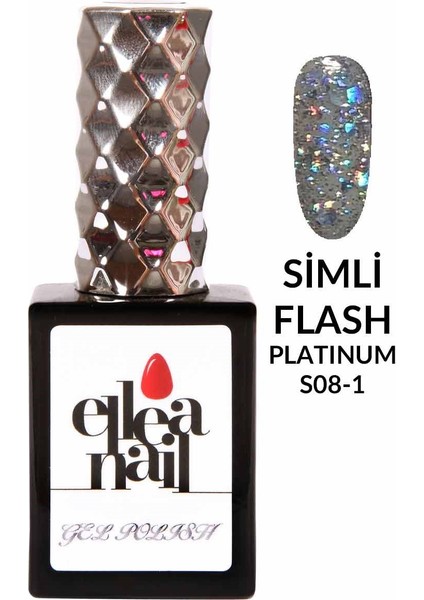Salon Boy 15 ml Uv LED Simli Kalıcı Oje Platinium Flash Scale 1