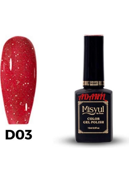 Misyul Kırmızı Disko Işıkta Parlayan Kalıcı Oje D03