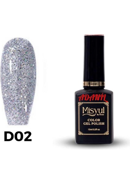 Misyul Gümüş Disko Işıkta Parlayan Kalıcı Oje D02