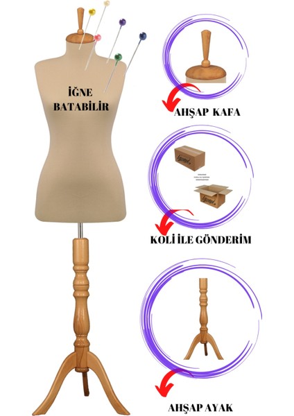 36 Beden Full Iğne Batabilen Yüksek Kalite Prova Mankeni Terzi Mankeni