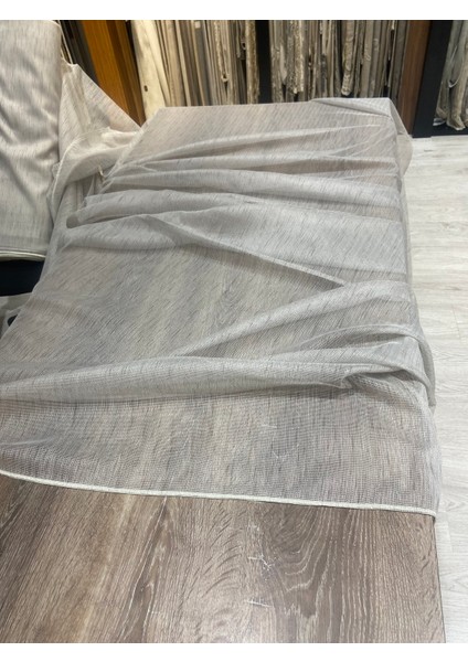 Gri Dokuma Keten Pilesiz Tül Perde Ekstrafor Büzgü modelleri