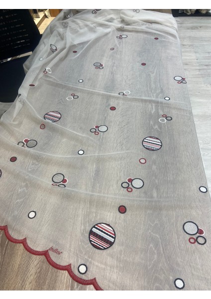 Nakış Detaylı Keten Pilesiz Tül Perde Ekstrafor Büzgü modelleri