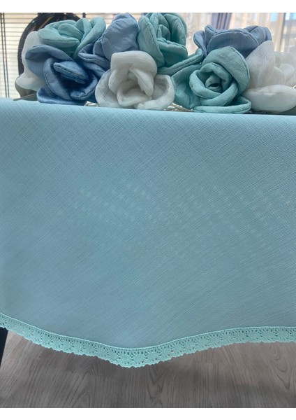 Fistolu Keten Dertsiz Yuvarlak Masa Örtüsü 160 cm