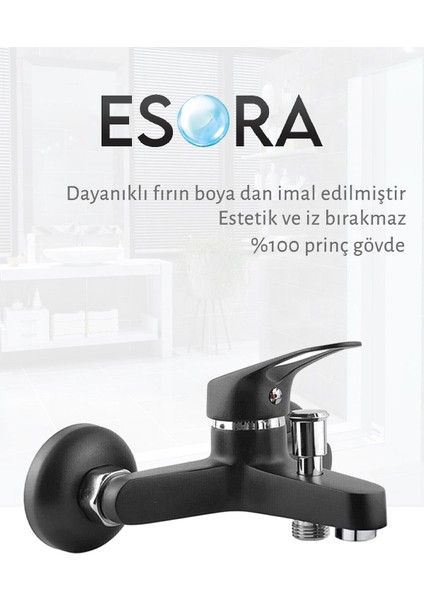 Siyah Mix Banyo Duş Bataryası Aç Kapa Musluk Sıcak Soğuk Su Girişli fiyatları