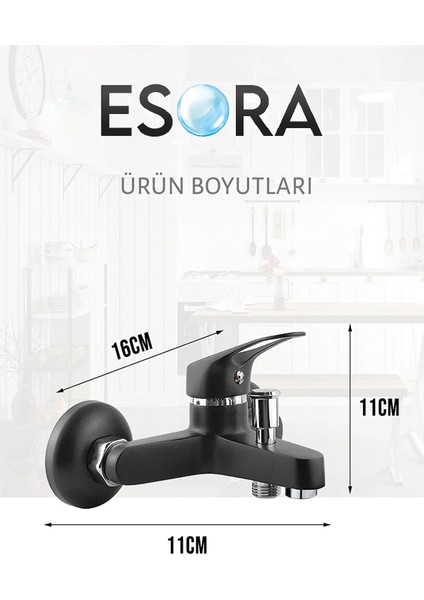 Siyah Mix Banyo Duş Bataryası Aç Kapa Musluk Sıcak Soğuk Su Girişli modelleri