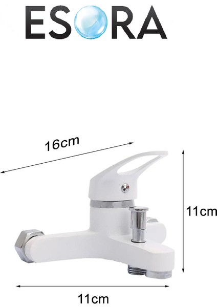 Beyaz Mix Banyo Armatür Duş Bataryası Aç Kapa Çift Girişli Musluk modelleri