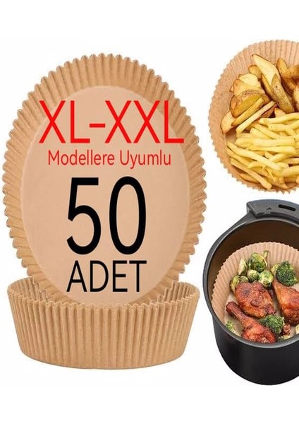 Xl ve Xxl Airfryer Pişirme Kağıdı 50 Adet Yuvarlak Model Tüm Modellere Uygun Philips