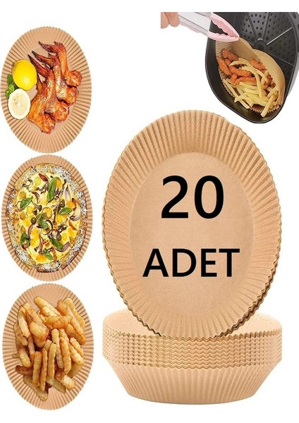 20 Adet Airfryer Pişirme Kağıdı Hava Fritözü Yağsız Fritöz Pişirme Kağıdı 20LI Yağlı Kağıt Air Fryer