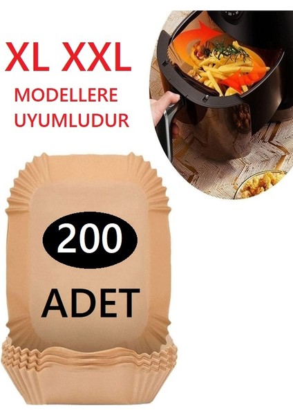 Xxl Xl Modeller Için 200 Adet Airfryer Pişirme Kağıdı Philips Tefal Kumtel Xiaomi