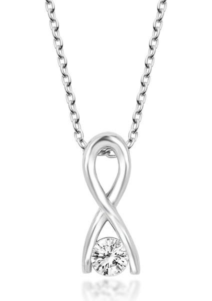 Swarovski Sonsuzluk Kadın Gümüş Kolye | 925 Ayar Gerçek Gümüş