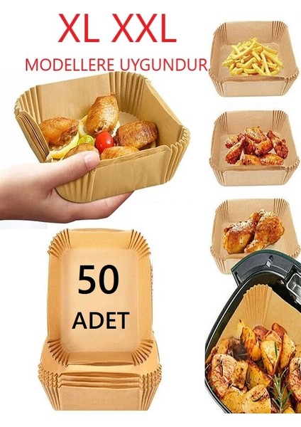 Xl Xxl Airfryer Modellere Uygun Büyük Airfryer 50 Adet Pişirme Kağıdı