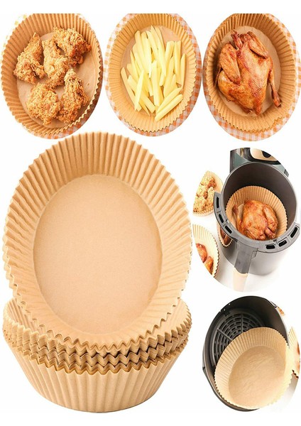 Airfryer Pişirme Kağıdı 50 Adet Fritöz Kağıdı Yuvarlak Tabak Model Tüm Modellere Uygun