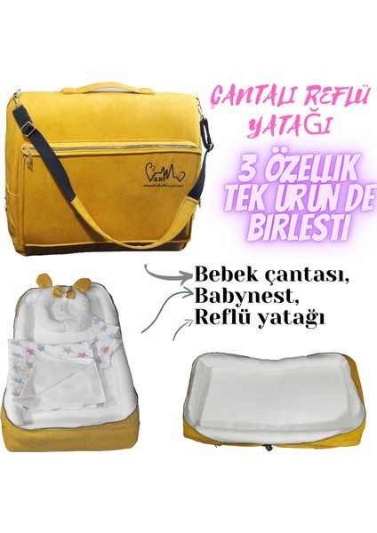 Bebek Çantası, Çantalı Babynest, Taşına Bilir Ebeveyn Yanı Yatağı Sarı Home And Home