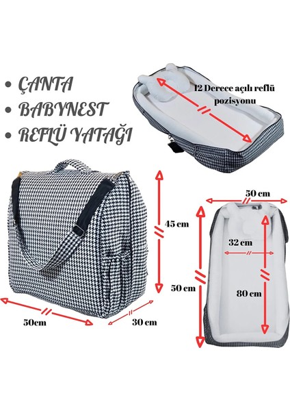 Çantalı Babynest, Bebek Çantası, Taşına Bilir Ebeveyn Yanı Yatağı