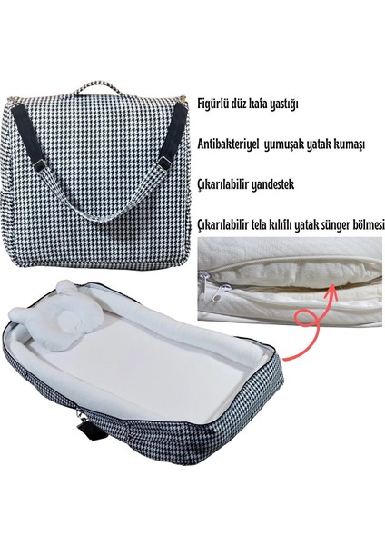 Çantalı Babynest, Bebek Çantası, Taşına Bilir Ebeveyn Yanı Yatağı