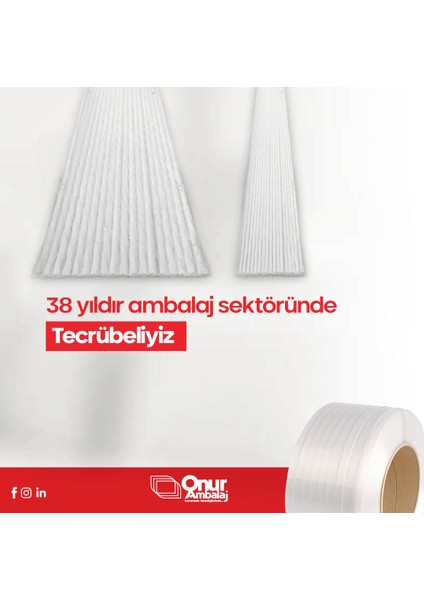 13 mm Mini Kompozit Set Içeriği: 13 mm 200 mt Komp Çember 100 Adet 13 mm Toka 1 Adet Germe Aparatı