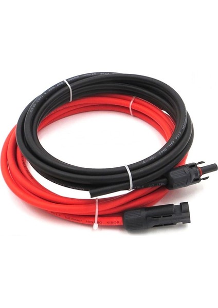 Mc4 Soketli (25M+25M) 50 Metre 4mm Güneş Paneli Hazır Solar Kablo Siyah Kırmızı