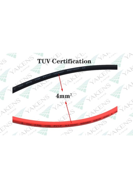 Mc4 Soketli (25M+25M) 50 Metre 4mm Güneş Paneli Hazır Solar Kablo Siyah Kırmızı indirimleri