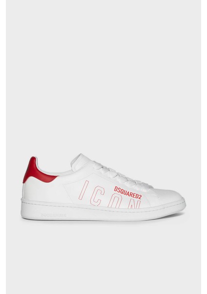 Logolu Hakiki Deri Sneaker Ayakkabı Erkek Ayakkabı SNM017501 502228 M244