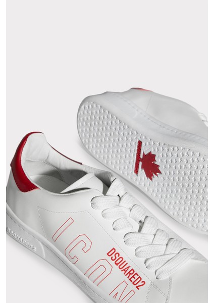 Logolu Hakiki Deri Sneaker Ayakkabı Erkek Ayakkabı SNM017501 502228 M244 fırsatları