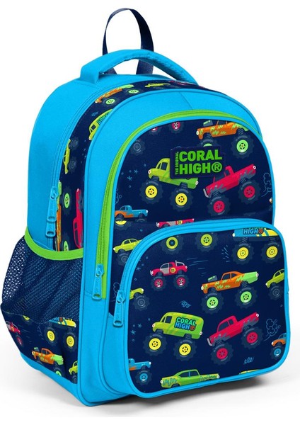 Kids Mavi Lacivert Monster Truck Desenli 3'lü Okul Çanta Seti SET0123406 fiyatları