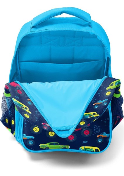 Kids Mavi Lacivert Monster Truck Desenli 3'lü Okul Çanta Seti SET0123406 modelleri