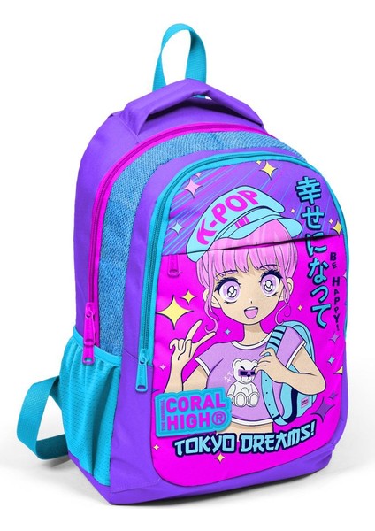 Kids Mor Pembe Mavi Simli K-Pop Desenli Usb'li 3’lü Okul Çanta Seti SET0124316 fiyatları